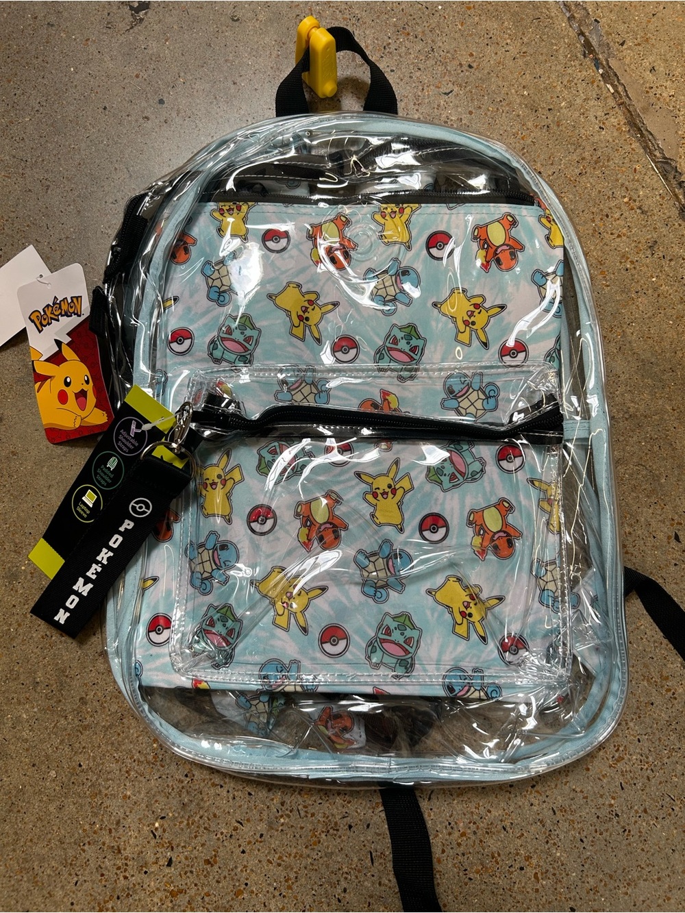 NWT Pokémon pikachu 16.5” Clear Backpack